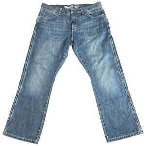 Wrangler Retro Jeans Men 36x30 Relaxed Boot Blue Denim Distressed Cowboy Western
